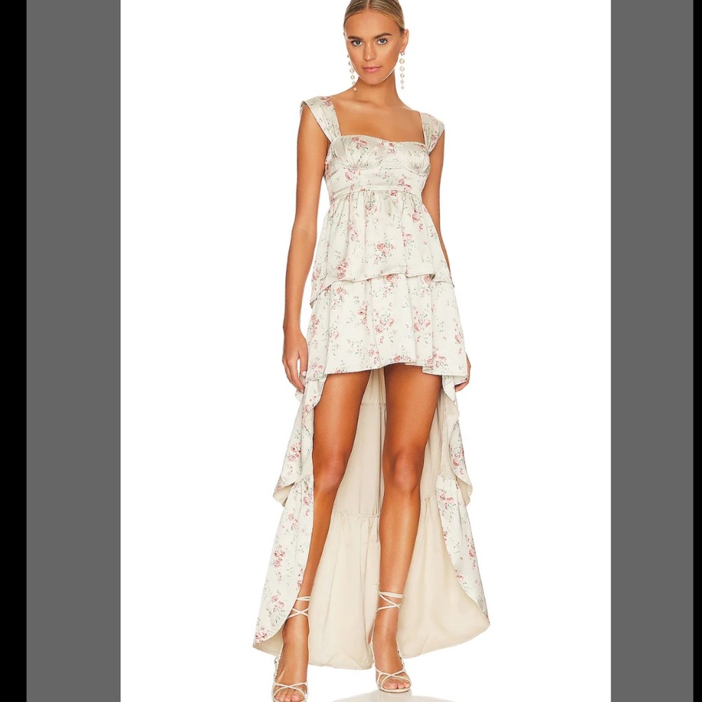 WeWoreWhat Corset High Low Maxi Dress